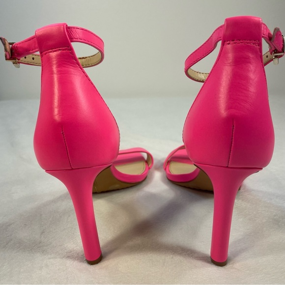 NWOB Vince Camuto Lauralie Hot Neon Pink 3.5” Ankle Strap Stilettos Size 6 - Picture 4 of 14